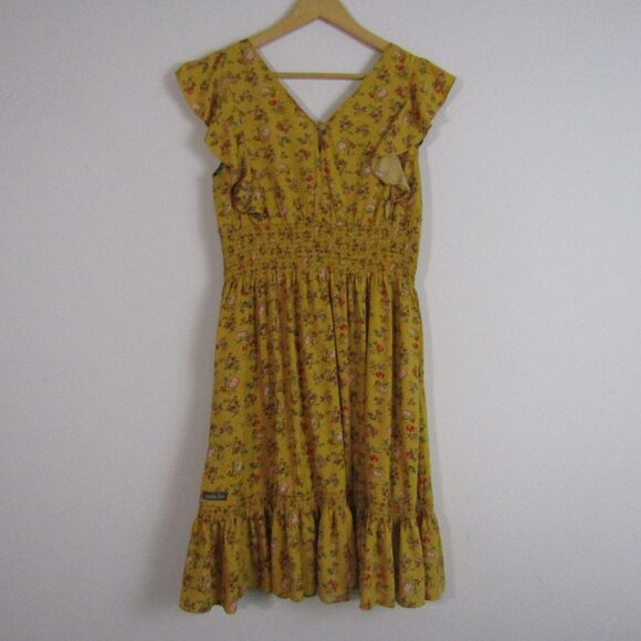 Matilda Jane Dress Medium Yellow Floral Fantasy Fancy Romantic Boho Cottage - Picture 9 of 14